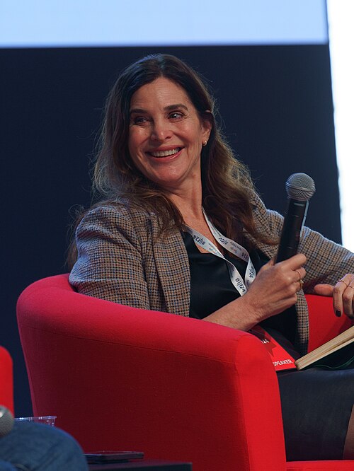Janine di Giovanni, Executive Director of The Reckoning Project, speaking at the International Journalism Festival 2024 in Perugia, Italy on a panel called The art of war reporting.
