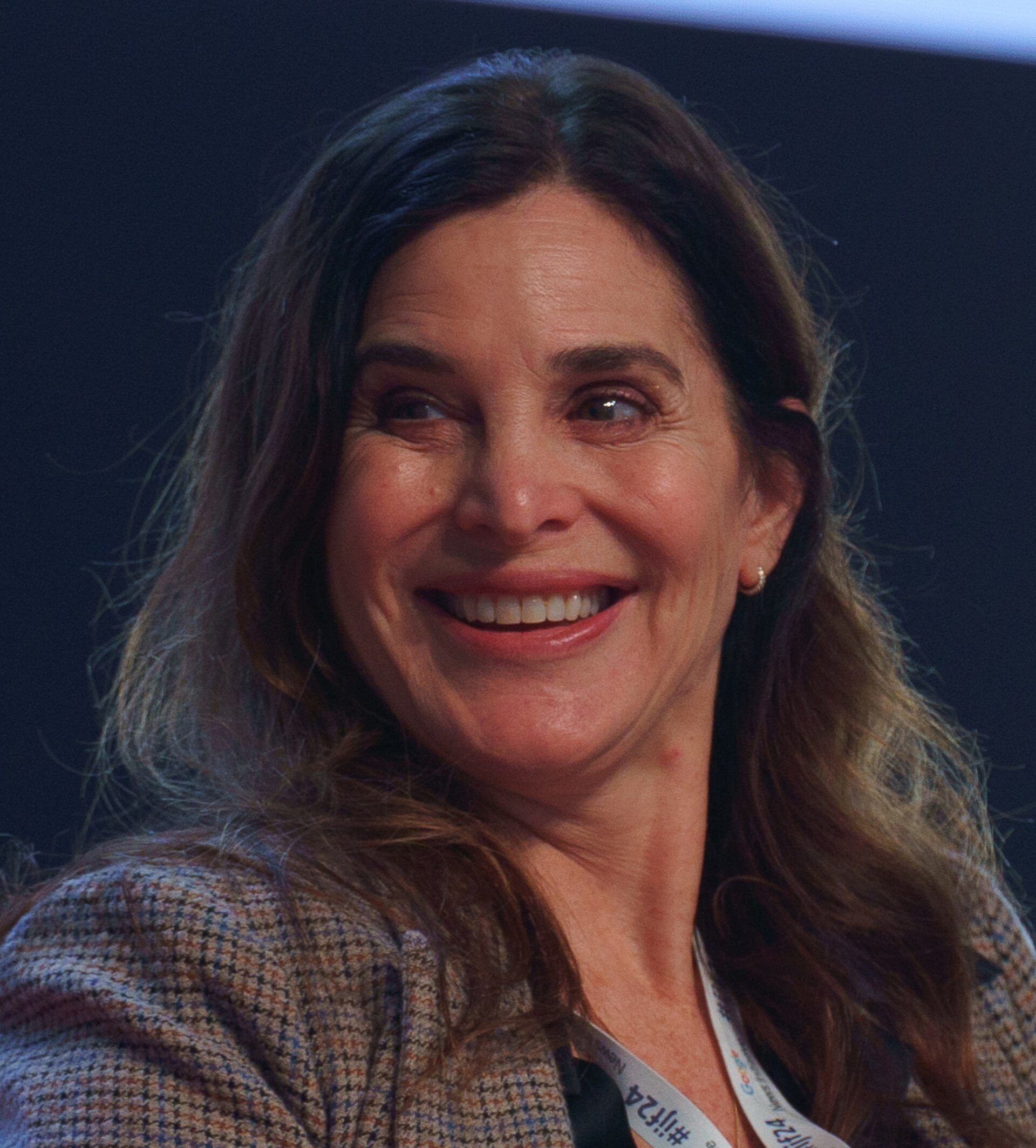 Janine di Giovanni, Executive Director of The Reckoning Project, speaking at the International Journalism Festival 2024 in Perugia, Italy on a panel called The art of war reporting.