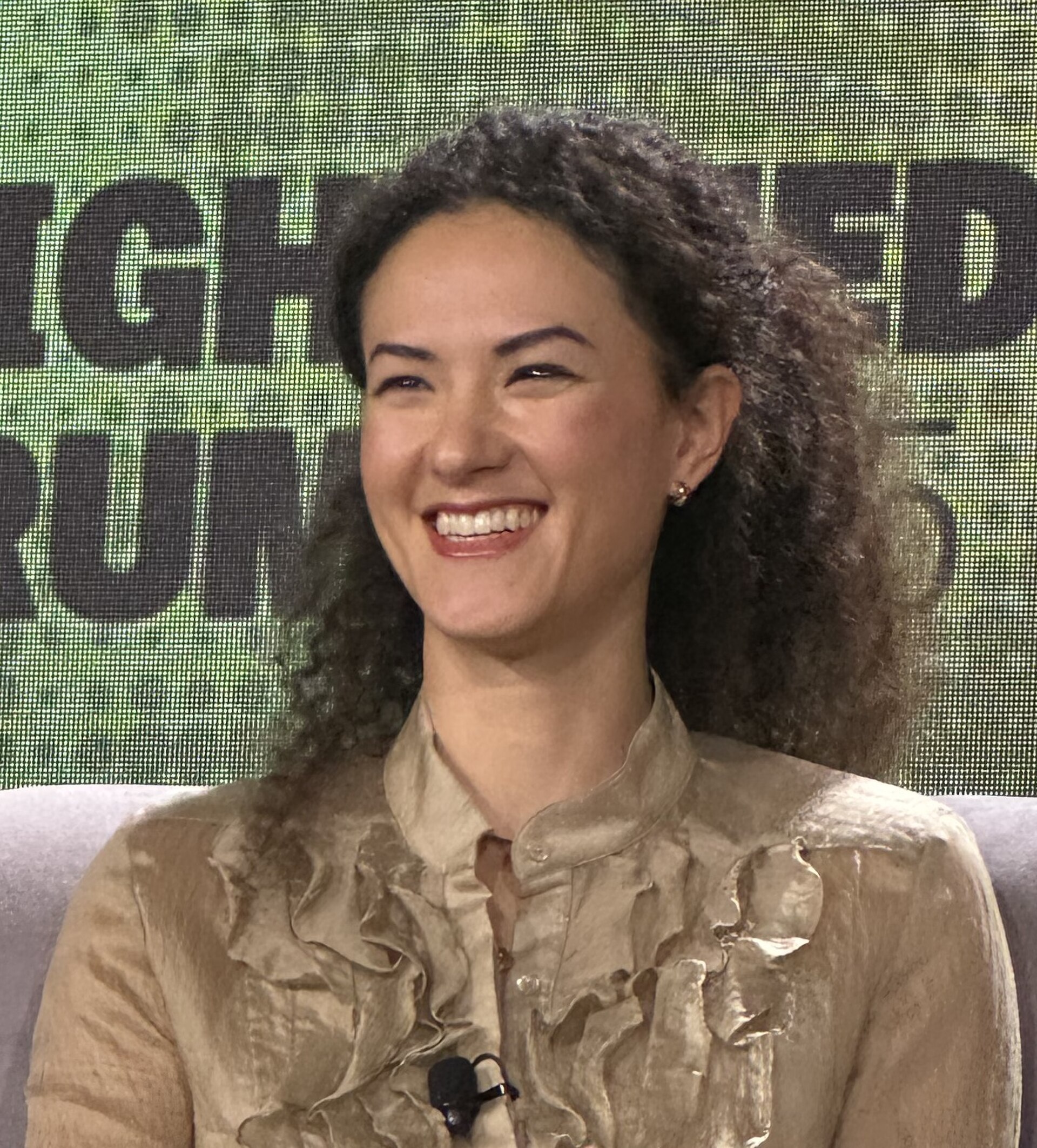 Jay Graber, CEO at Bluesky, speaking at the 2025 Knight Media Forum in Miami, Florida in February 2025