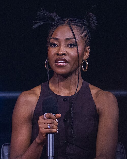 Jayme Lawson at a Q&A for Sinners in Los Angeles, California