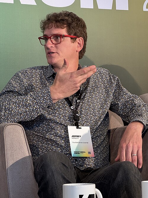 Jeff Horwitz, Technology Reporter at Wall Street Journal, speaking at the 2025 Knight Media Forum in Miami, Florida in February 2025