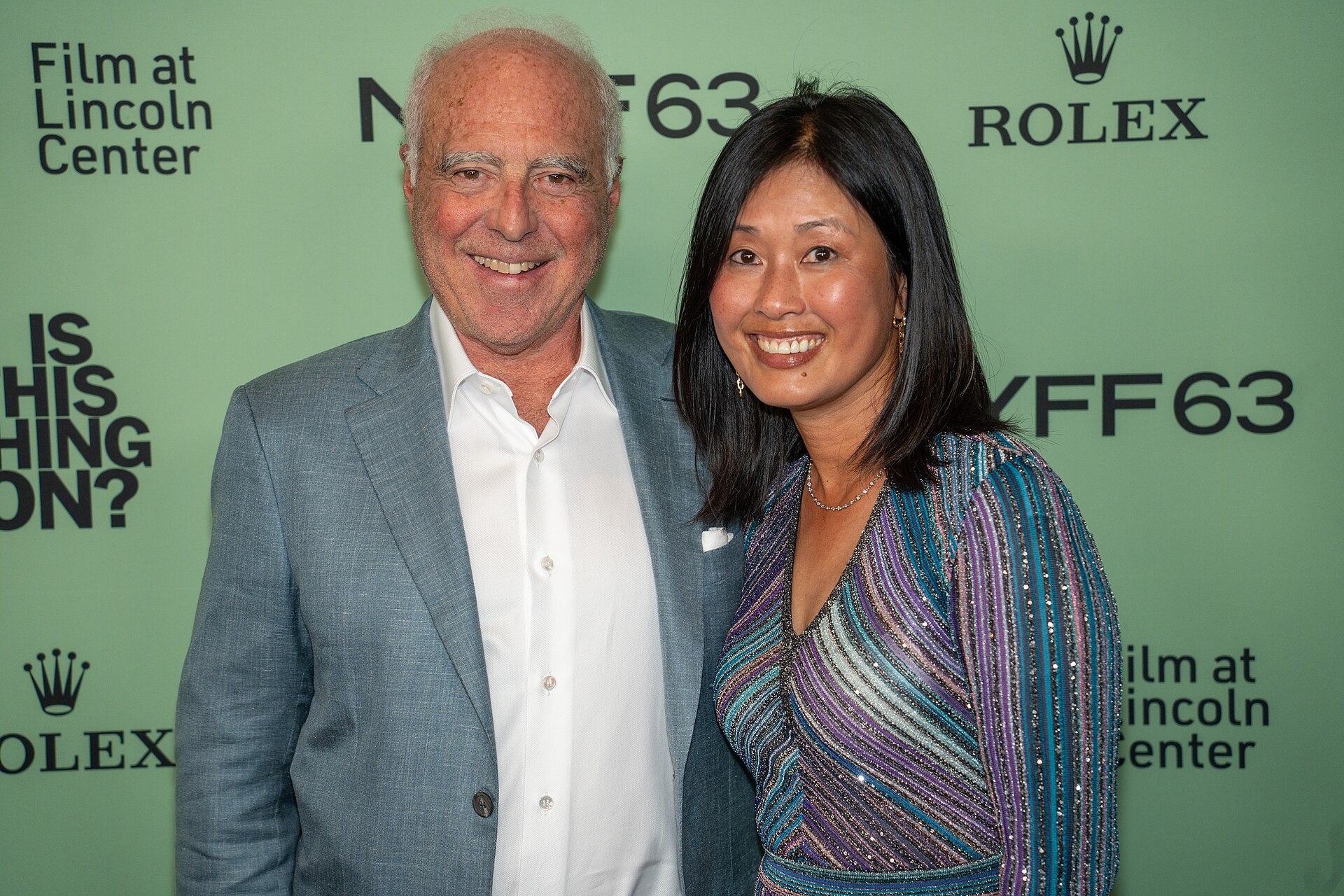 Jeffrey Lurie and Tina Lai at the 63rd annual New York Film Festival at Lincoln Center in 2025 for the film Is This Thing On?