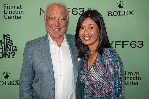 Jeffrey Lurie and Tina Lai at the 63rd annual New York Film Festival at Lincoln Center in 2025 for the film Is This Thing On?