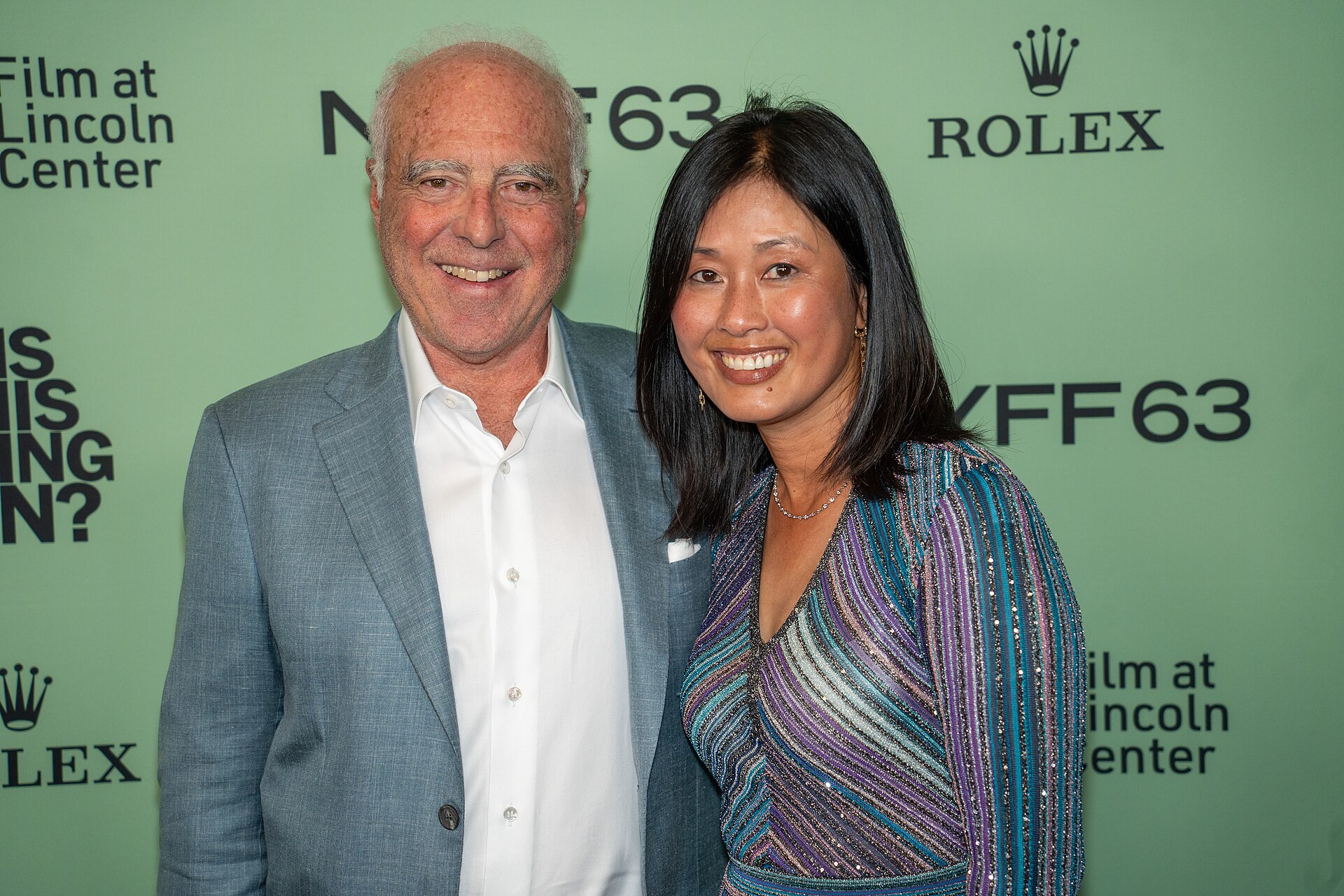 Jeffrey Lurie and Tina Lai at the 63rd annual New York Film Festival at Lincoln Center in 2025 for the film Is This Thing On?