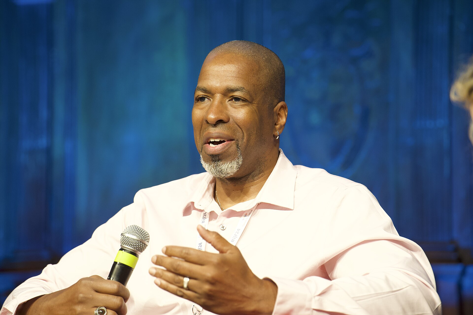 Jeffrey Sterling, a former CIA who served two and a half years in prison after being convicted of violating the Espionage Act, at the International Journalism Festival 2024 in Perugia, Italy, speaking on a panel called “Impact of leak prosecutions on the free press”