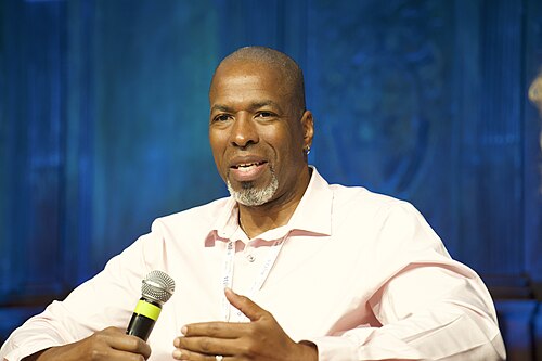 Jeffrey Sterling, a former CIA who served two and a half years in prison after being convicted of violating the Espionage Act, at the International Journalism Festival 2024 in Perugia, Italy, speaking on a panel called “Impact of leak prosecutions on the free press”