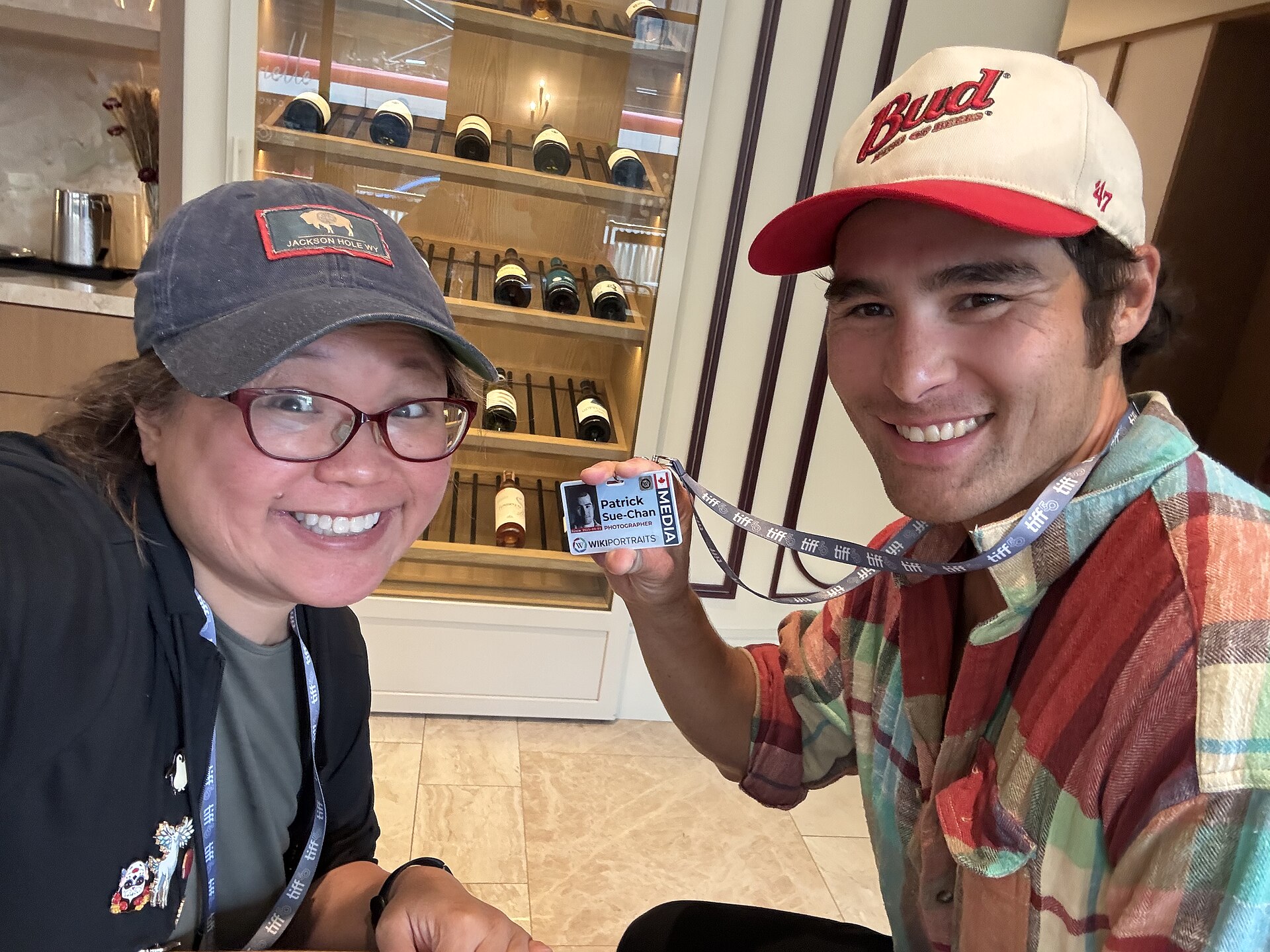 Jennifer 8. Lee and Patrick Sue-Chan at TIFF 2025 for WikiPortraits