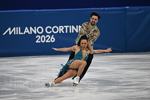 MILAN, ITALY - 09 FEBRUARY 2026: Jennifer Janse van Rensburg and Benjamin Steffan of Germany compete during the Figureskating ice dance rhythm dance at the Olympic Winter Games Milano Cortina 2026 Milano Ice Skating Arena on February 09, 2026 in Milan, Italy