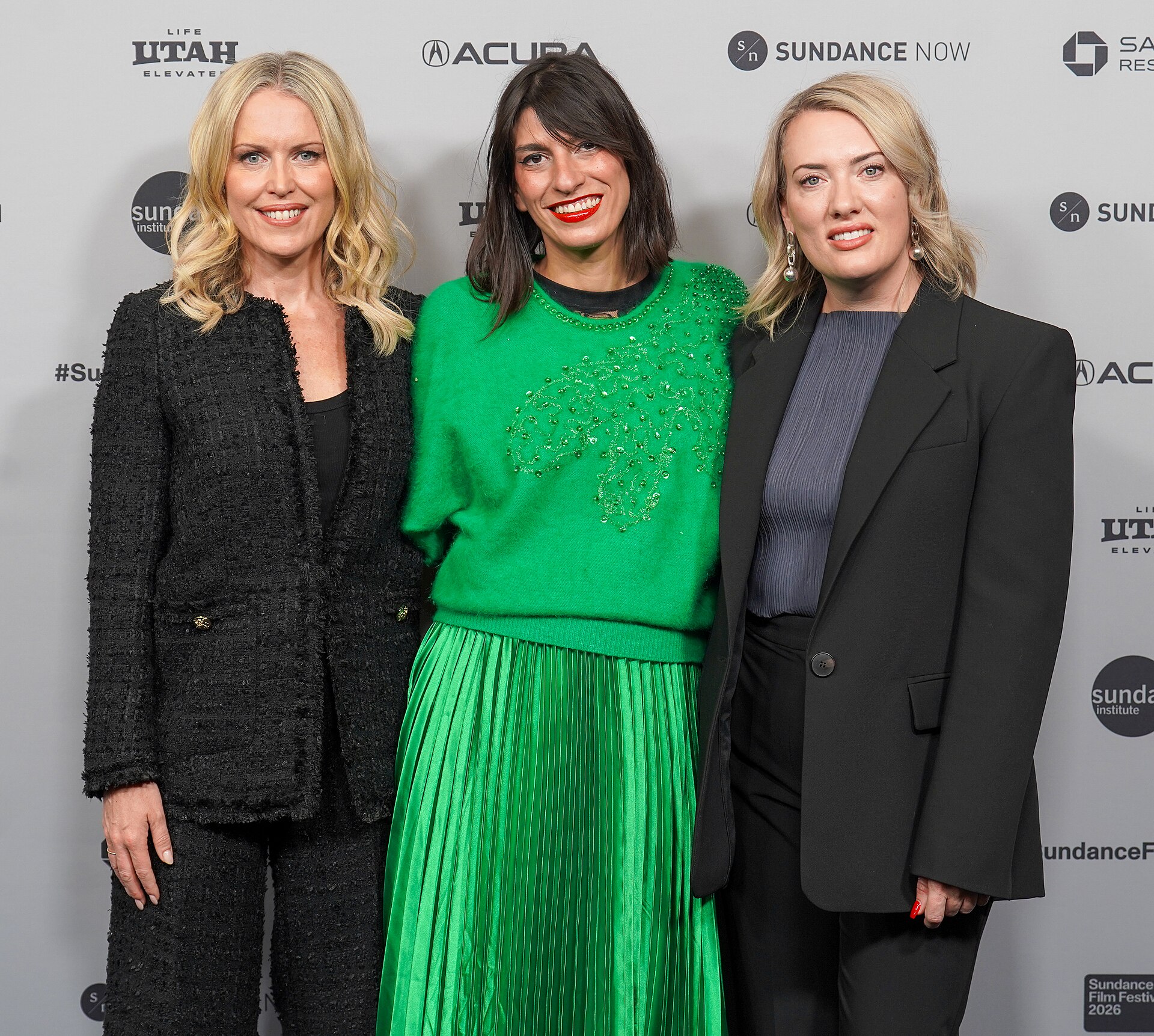 Jennifer Robinson, Catalina Ruiz-Navarro, and Selina Miles at Silenced premiere at the 2026 Sundance Film Festival