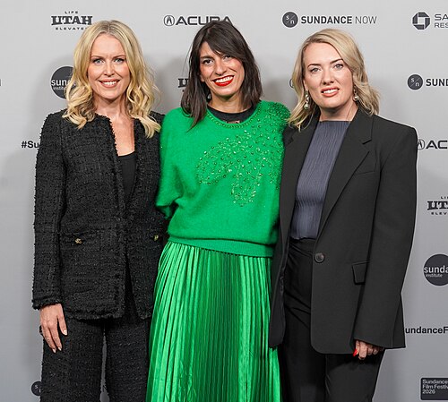 Jennifer Robinson, Catalina Ruiz-Navarro, and Selina Miles at Silenced premiere at the 2026 Sundance Film Festival