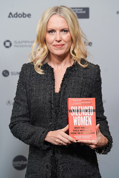 Jennifer Robinson, author of Silenced Women, at the 2026 Sundance Film Festival