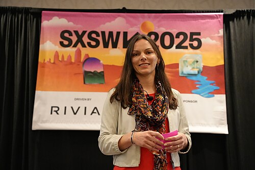 Jennifer Stave, Digital Data Design Institute At Harvard Business School, panel at SXSW 2025 in Austin, Texas. Our AI-Driven World: A Utopian Dream or Dystopian Nightmare?.