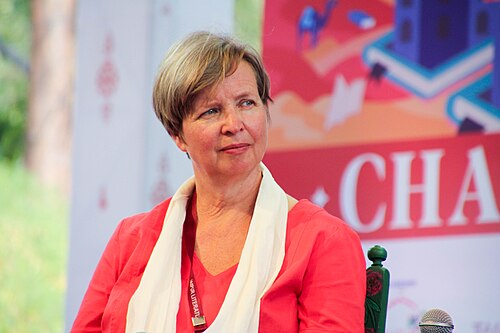 Jenny Erpenbeck, writer, at the 2025 Jaipur Literature Festival in Jaipur, India.