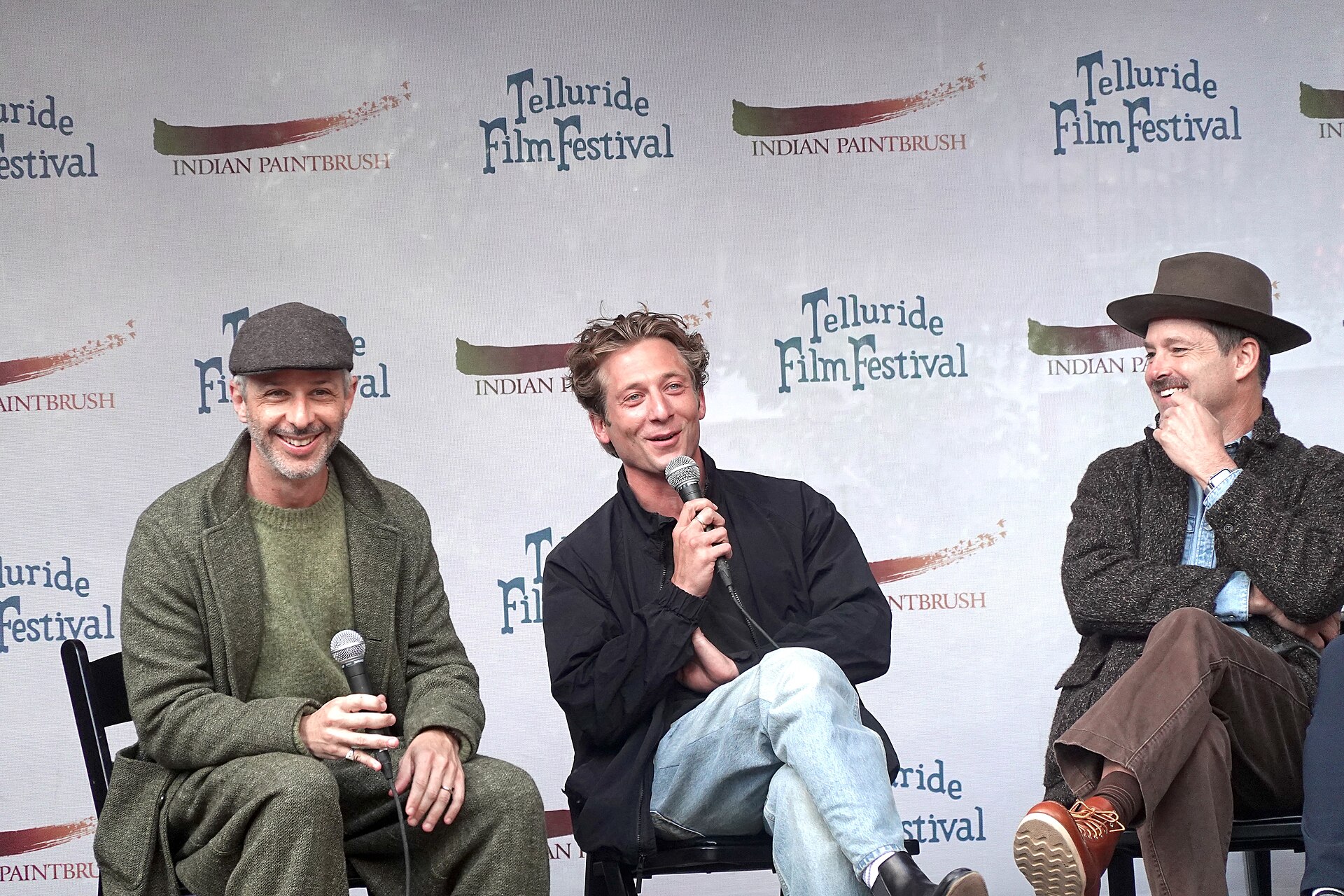 JActors Jeremy Strong and Jeremy Allen White, along with director Scott Cooper speaking on a panel for the movie Springsteen: Deliver Me from Nowhere during the 2025 Telluride Film Festival