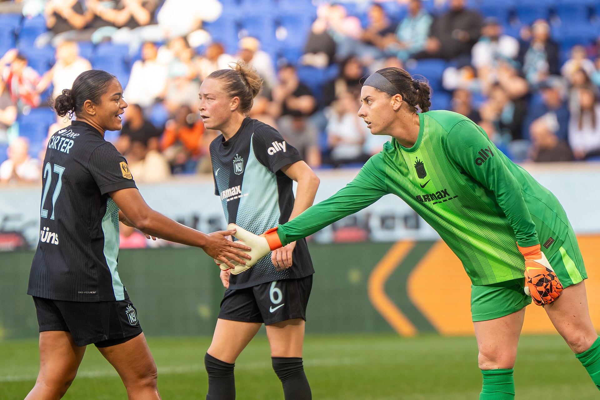 Jess Carter Shelby Hogan during Gotham FC vs Racing Louisville on Oct 19, 2025