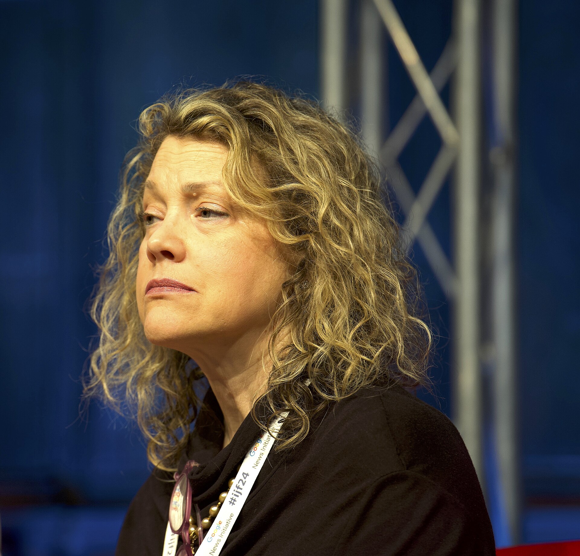Jesselyn Radack, who heads the Whistleblower and Source Protection Program (WHISPeR) at ExposeFacts,  at the International Journalism Festival 2024 in Perugia, Italy  speaking on a panel called “Impact of leak prosecutions on the free press”