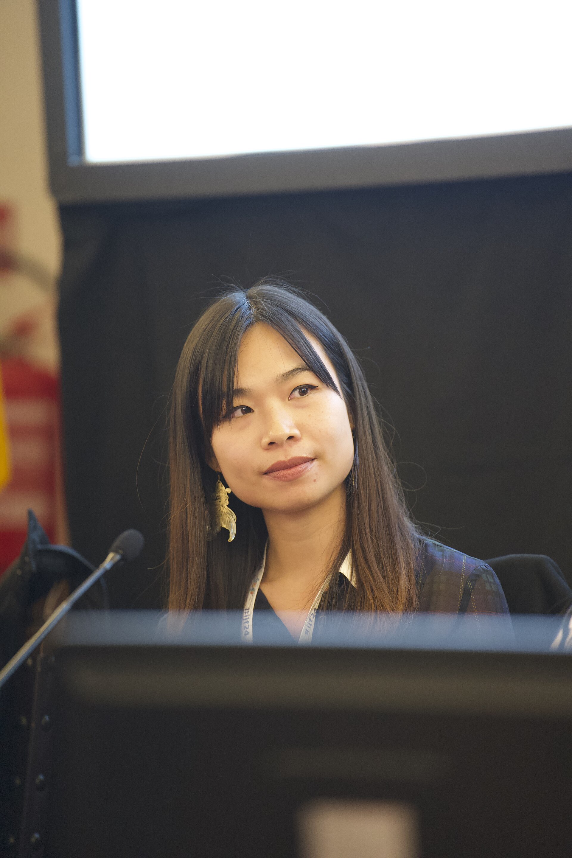 Jessie Lau, a freelance journalist, speaking at the International Journalism Festival 2024 in Perugia, Italy on a panel called “Young women’s magazines: a radical transformation.”
