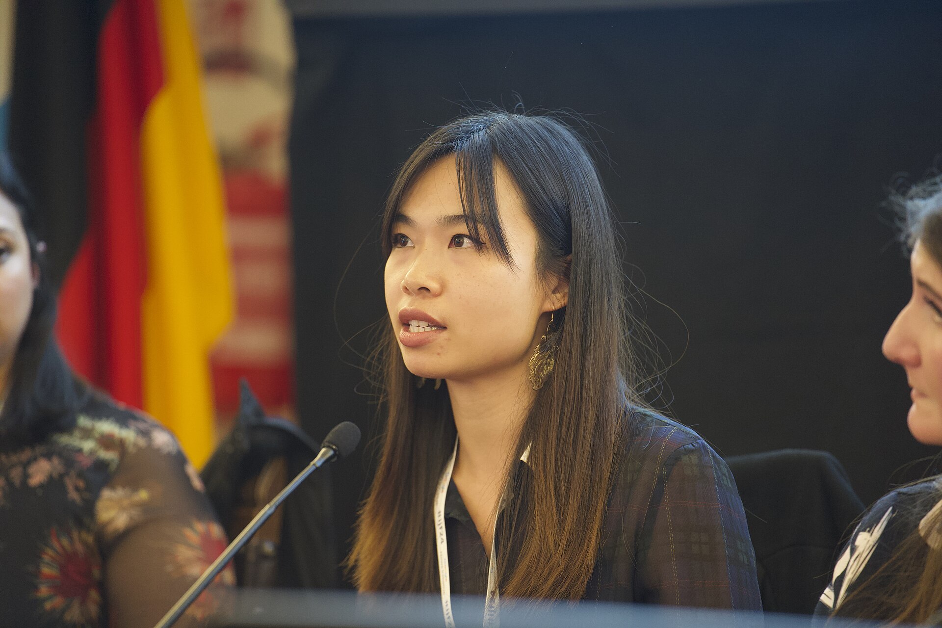 Jessie Lau, a freelance journalist, speaking at the International Journalism Festival 2024 in Perugia, Italy on a panel called “Young women’s magazines: a radical transformation.”
