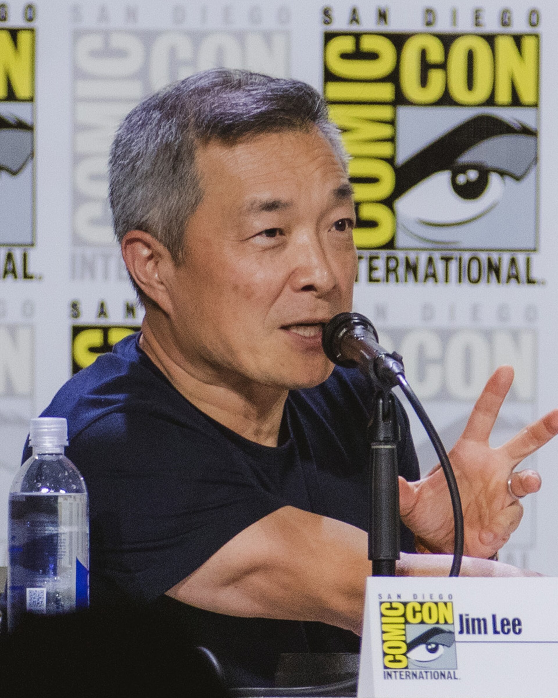 Jim Lee speaking at San Diego Comic Con 2025.