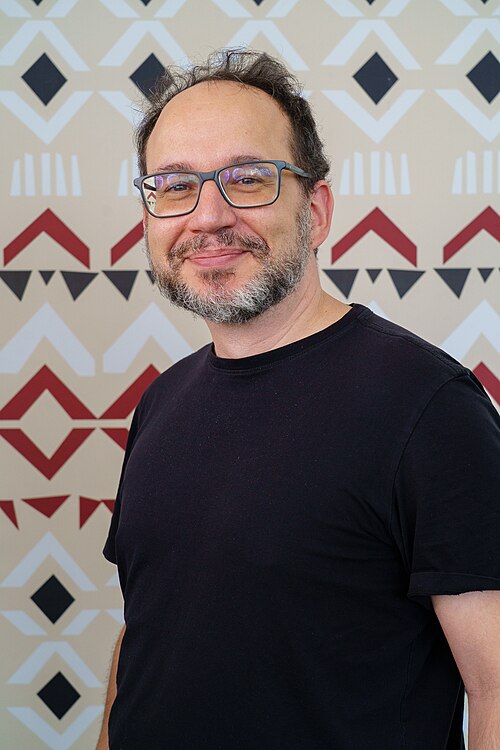 João Peschanski portrait at Wikimania 2025 WikiPortraits Studio