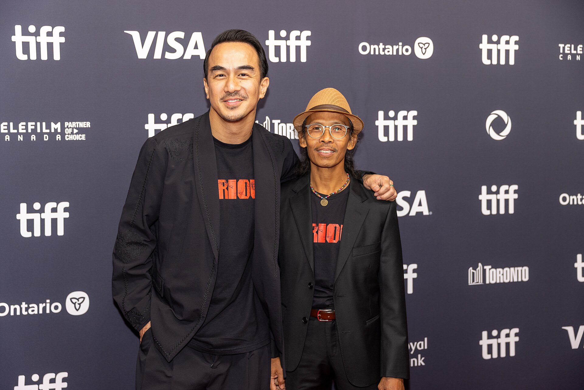 Joe Taslim and Yayan Ruhian, actors, at the 2025 Toronto International Film Festival (TIFF) for the movie The Furious.