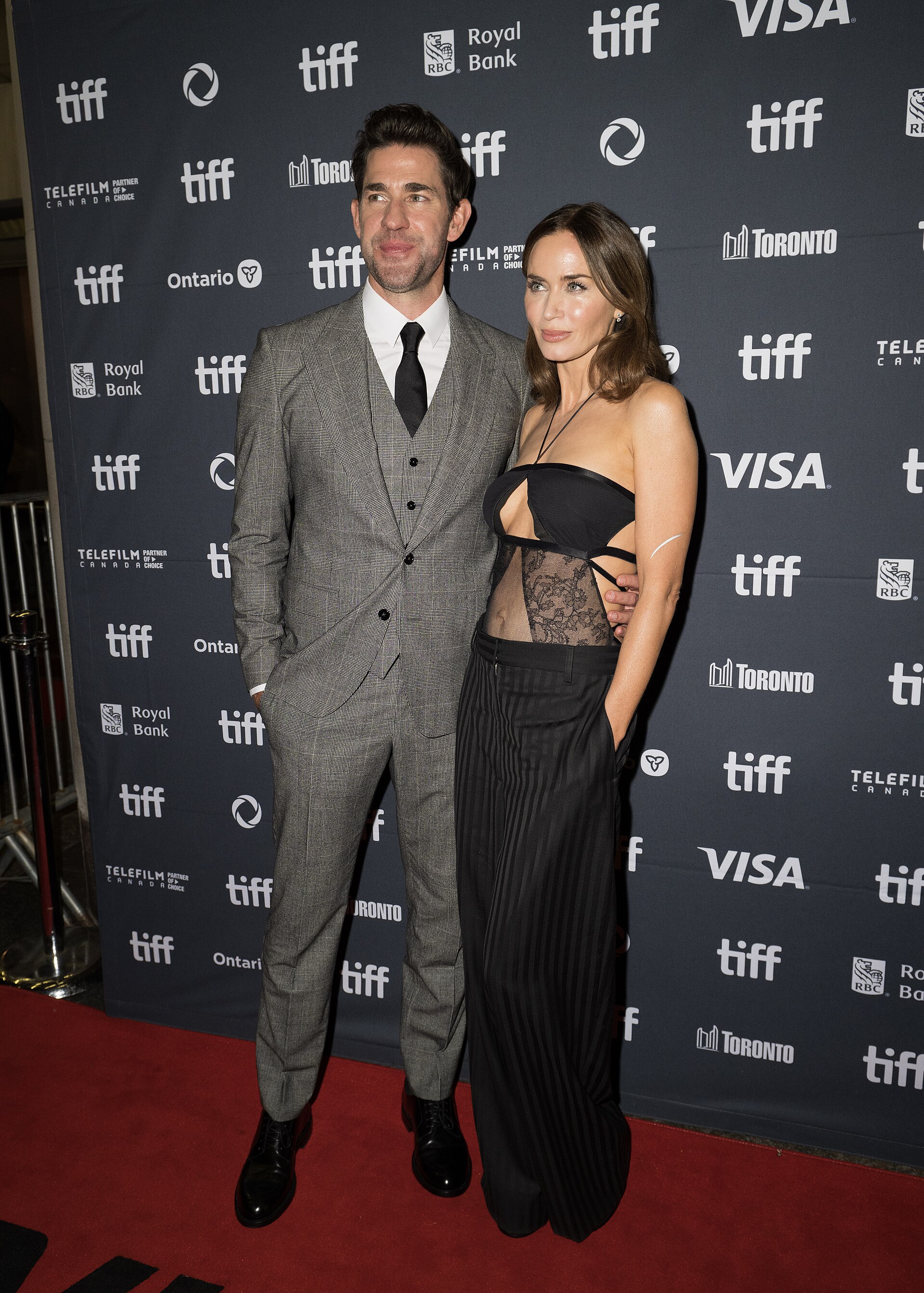 John Krasinski, Emily Blunt at the "Smashing Machine" premiere at the 2025 Toronto International Film Festival on September 08, 2025