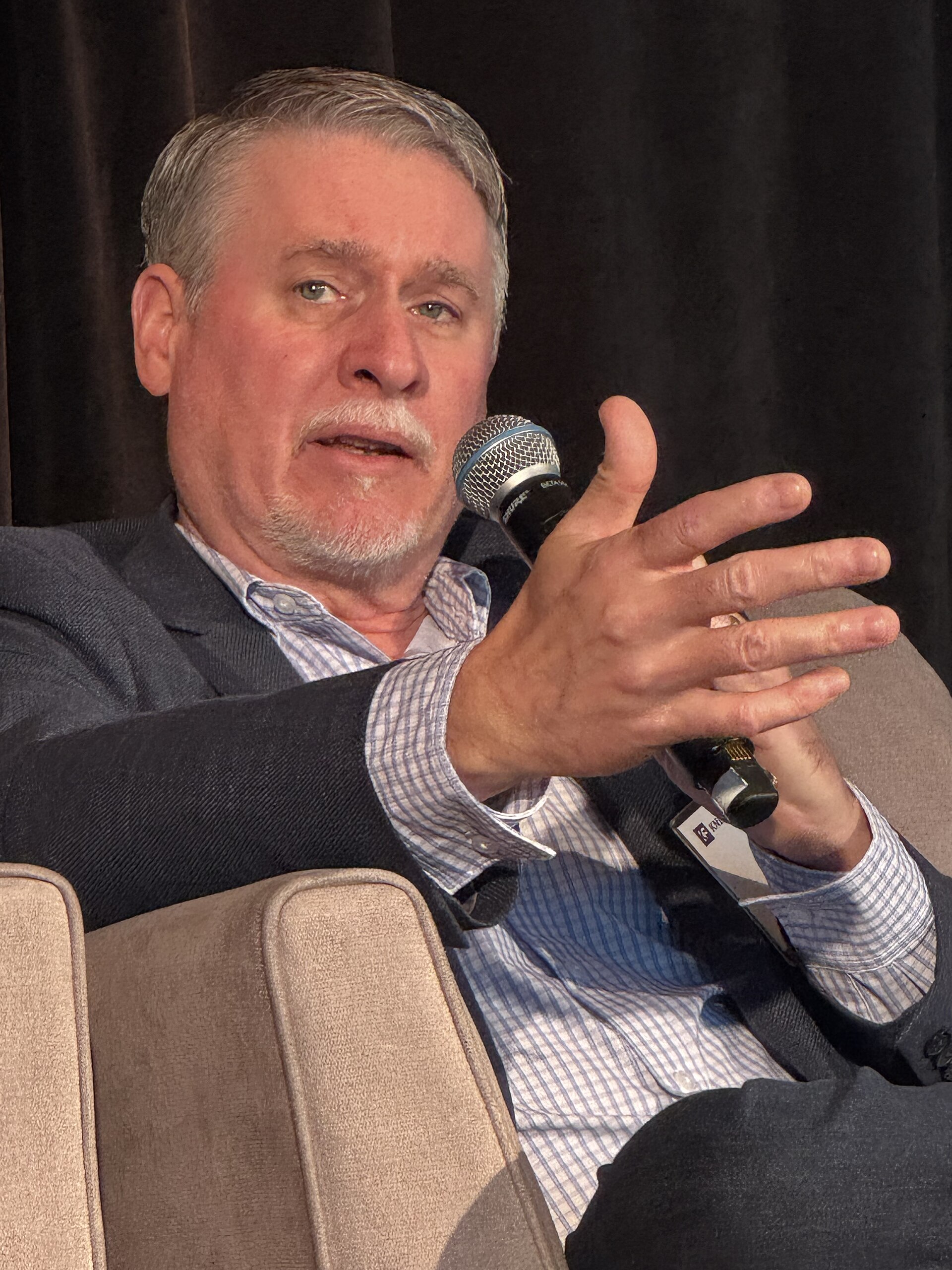 John Szabo of Los Angeles Public Library, speaking at the Library Leaders Conference 2025 Knight Media Forum in Miami, Florida in February 2025