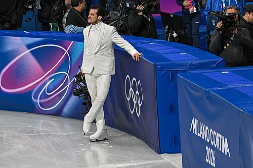 MILAN, ITALY - FEBRUARY 19: Camera man Jordan Cowan is live  during the Women's Single Skating on day thirteen of the Milano Cortina 2026 Winter Olympic games at Milano Ice Skating Arena on February 19, 2026 in Milan, Italy.