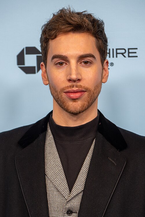 Jordan Gavaris, actor, at the 2025 Sundance Film Festival for Touch Me