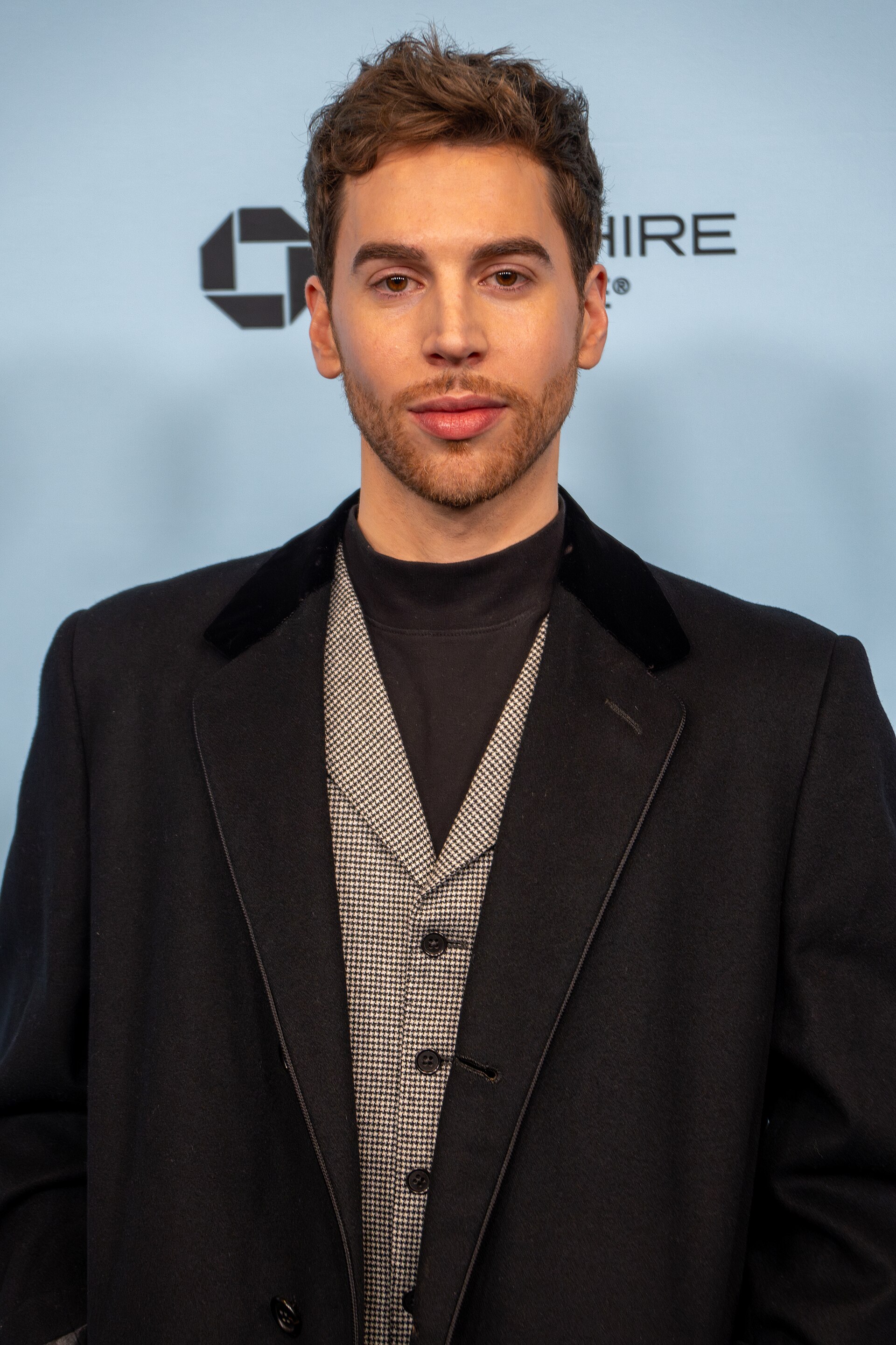 Jordan Gavaris, actor, at the 2025 Sundance Film Festival for Touch Me