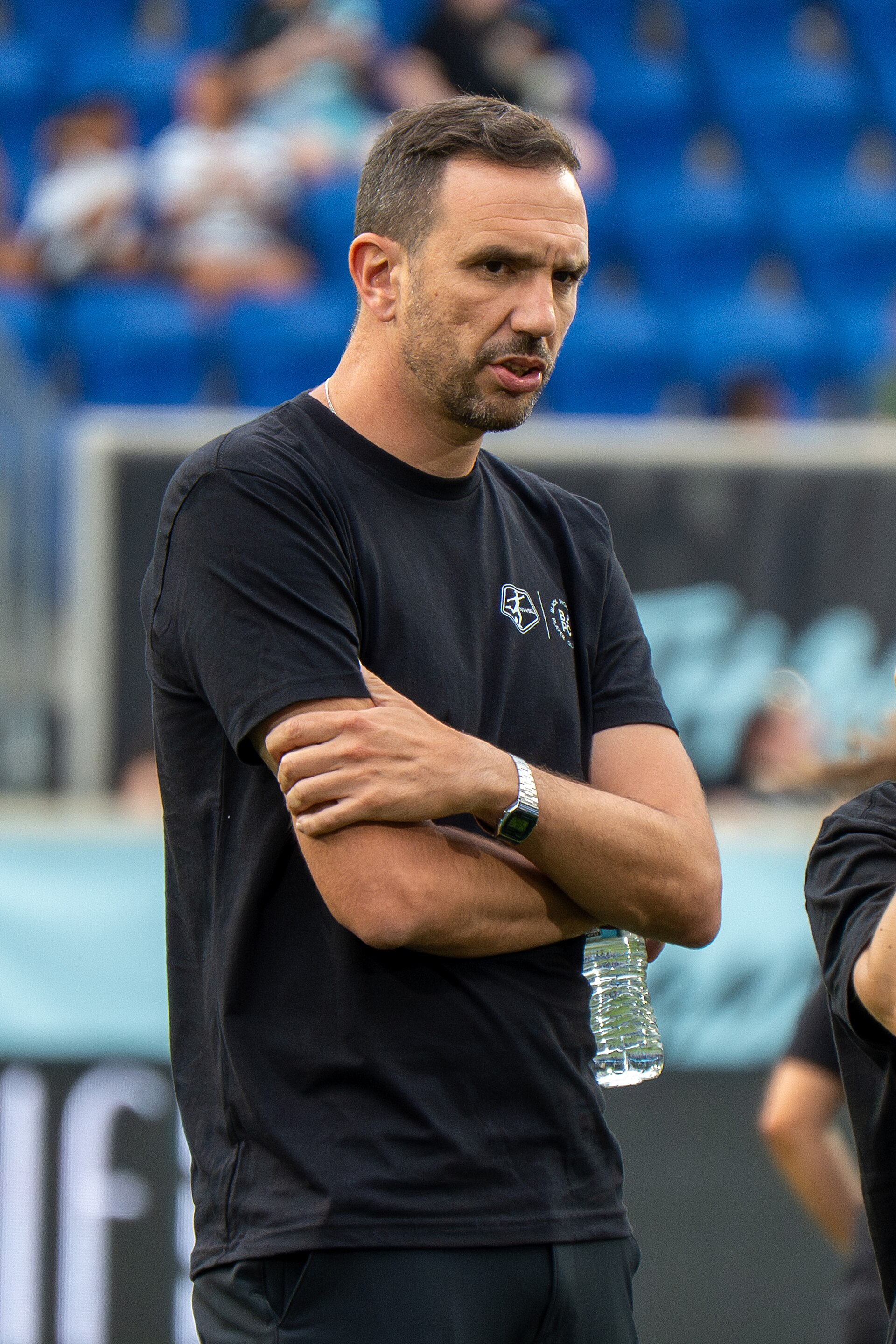 Juan Carlos Amorós during Gotham FC vs Bay FC on 6.21.25