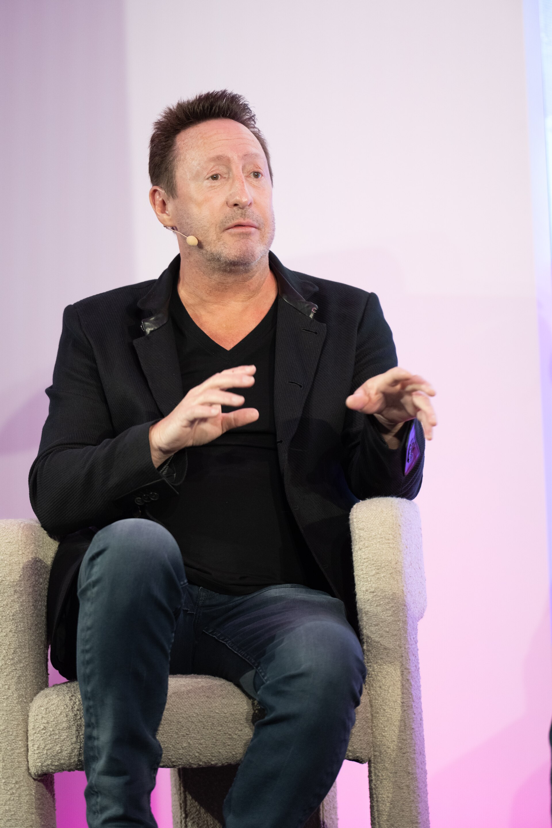 Julian Lennon, singer-songwriter, author, and environmentalist, at the 2025 SXSW London festival in London, England.