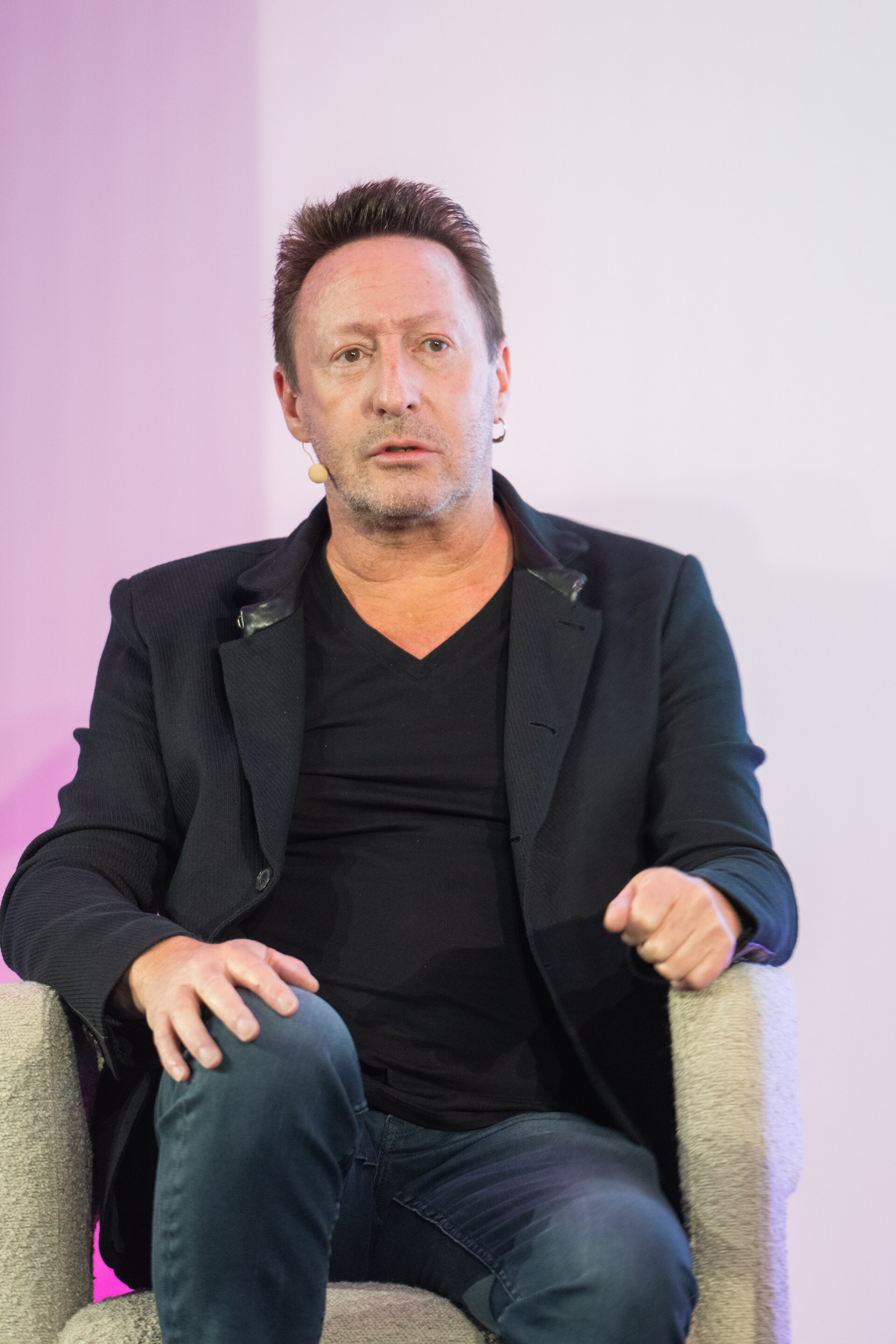 Julian Lennon, singer-songwriter, author, and environmentalist, at the 2025 SXSW London festival in London, England.