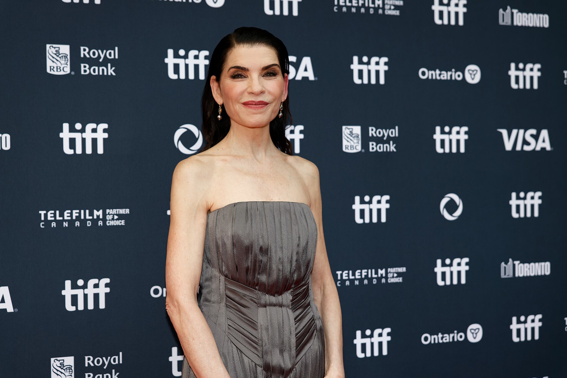 Julianna Margulies at the 2024 Toronto International Film Festival (TIFF) for the movie Millers In Marriage.