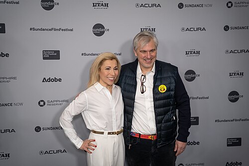 Julie Christeas and Frank Hall Green (producers) at the premiere for Run Amok at Sundance Film Festival 2026.