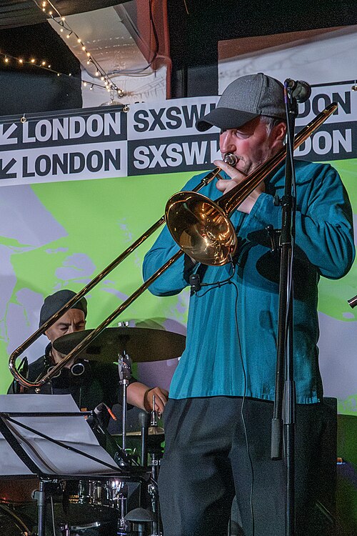 Justin Thurgur performing with Lokkhi Terra at SXSW London, June 2025