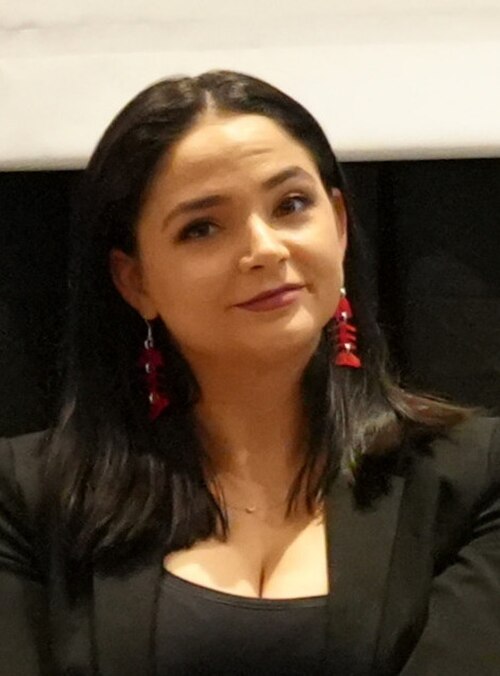 Kadi Bizyayeva, Stillaguamish Tribe of Indians, panel at SXSW 2025 in Austin, Texas. Frenemies: How To Make Climate Adversaries into Allies.