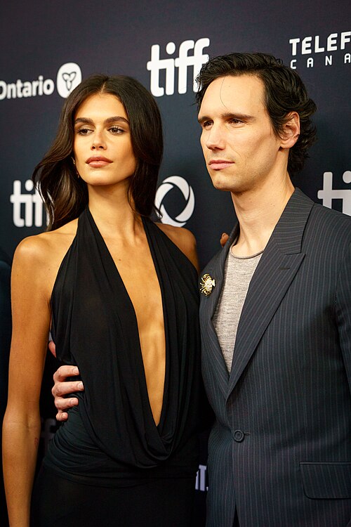 Kaia Gerber and Cory Michael Smith at the 2024 Toronto International Film Festival (TIFF) for the movie SATURDAY NIGHT.