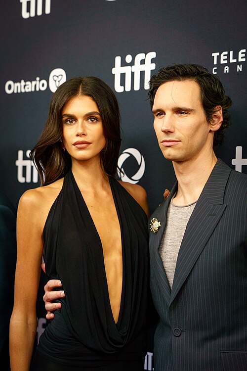 Kaia Gerber and Cory Michael Smith at the 2024 Toronto International Film Festival (TIFF) for the movie SATURDAY NIGHT.