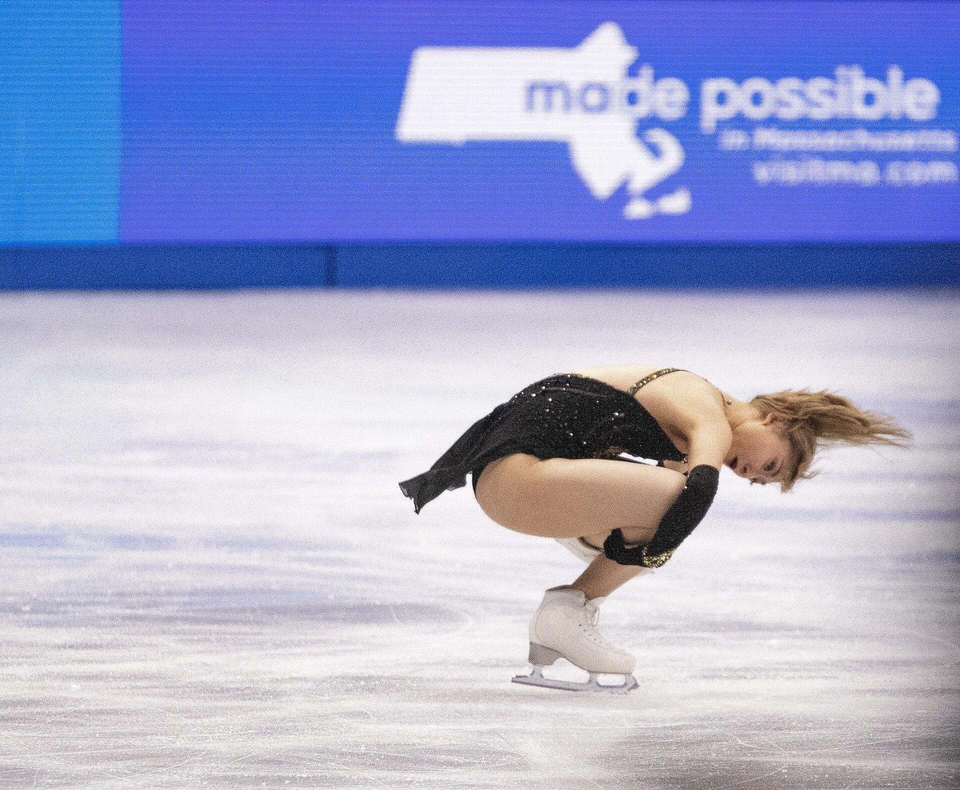 Kaori Sakamoto, Japanese figure skater, at the 2025 World Figure Skating Championships at TD Garden in Boston, Massachusetts.
