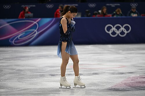 MILAN, ITALY - 06 FEBRUARY 2026: Kaori Sakamoto of Japan compete during the Figure Skating Team Event Women Single Skating Short Program at the Olympic Winter Games Milano Cortina 2026  Milano Ice Skating Arena on February 06, 2026 in ,