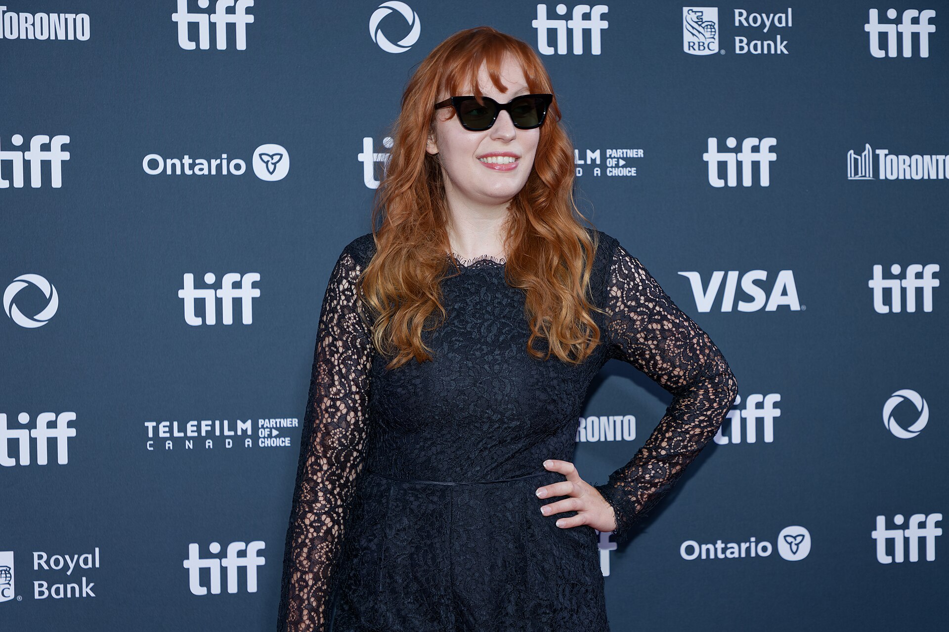Kat Delby at the 2024 Toronto International Film Festival (TIFF) for the movie Takin' Care of Business.