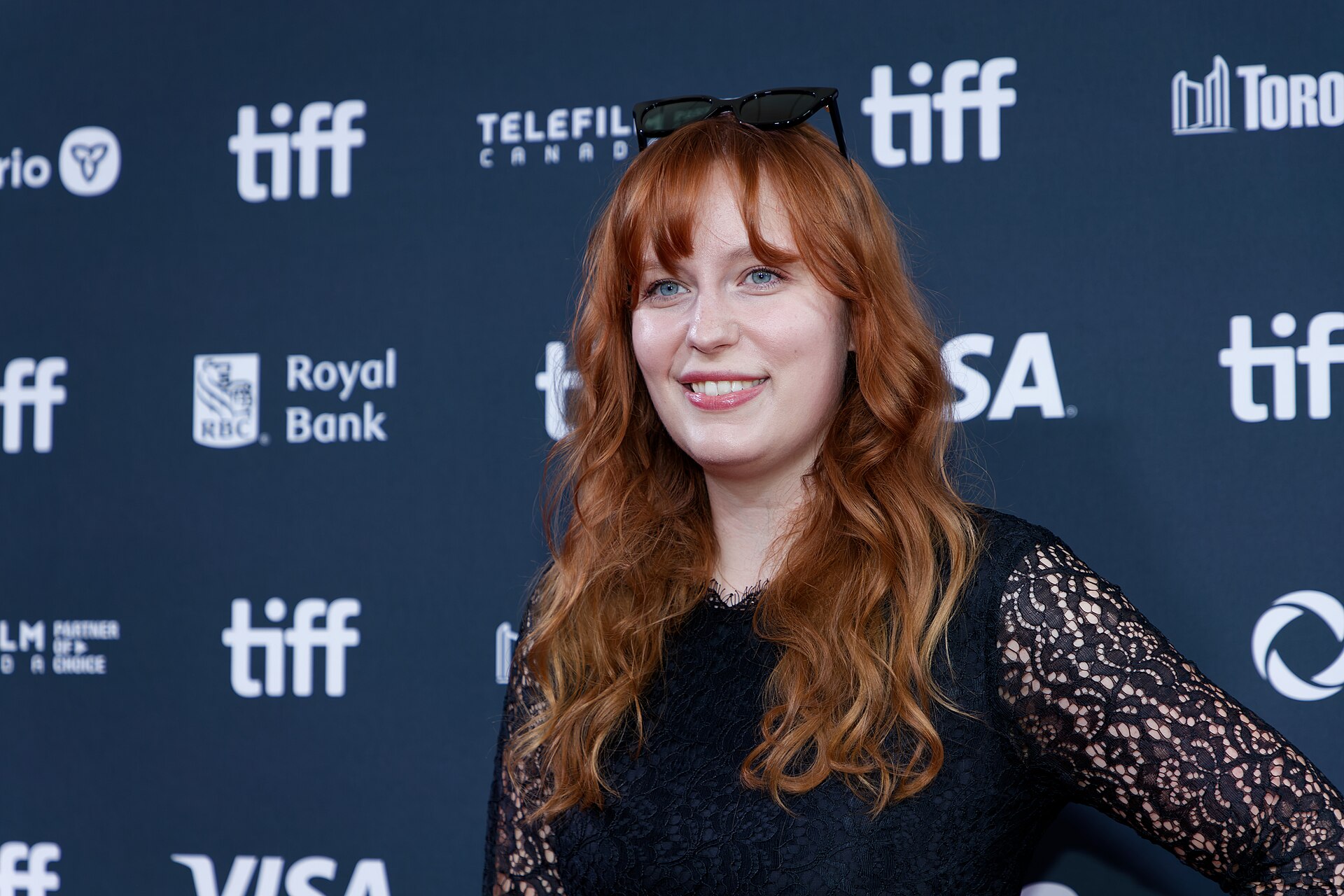 Kat Delby at the 2024 Toronto International Film Festival (TIFF) for the movie Takin' Care of Business.