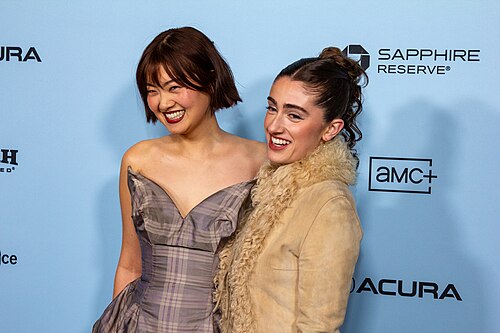 Katarina Zhu and Rachel Sennott at the 2025 Sundance Film Festival for the movie Bunnylovr.