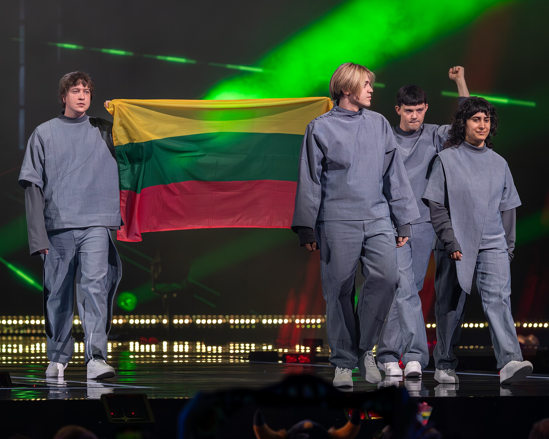 Katarsis, representing Lithuania, performing at Eurovision 2025 in Basel, Switzerland.