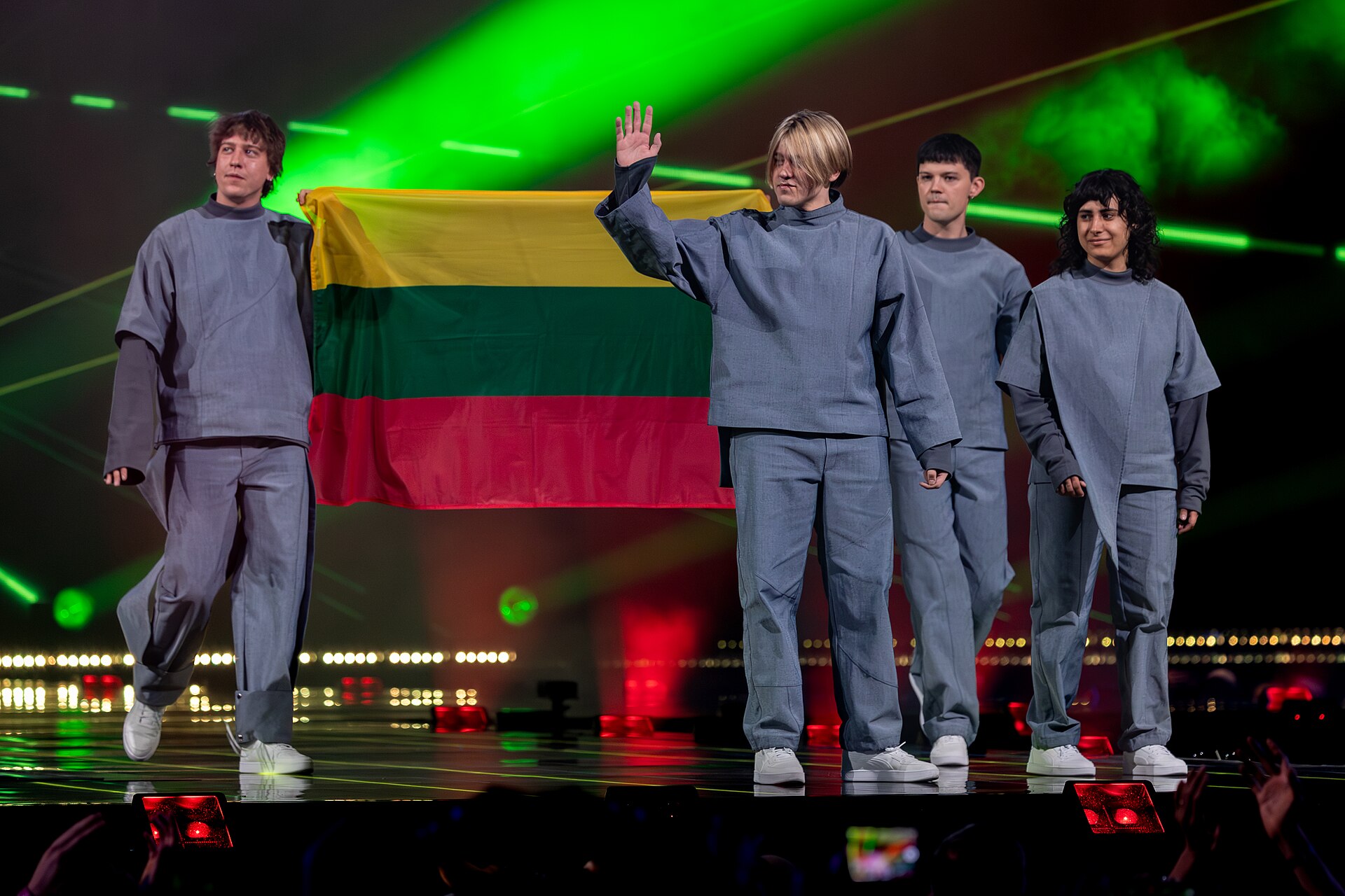 Katarsis, representing Lithuania, performing at Eurovision 2025 in Basel, Switzerland.