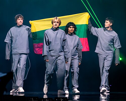 Katarsis, representing Lithuania, performing at Eurovision 2025 in Basel, Switzerland.