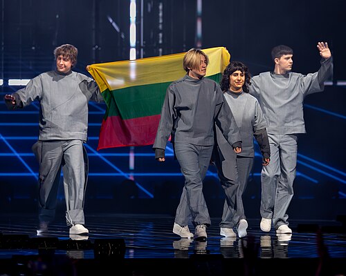 Katarsis, representing Lithuania, performing at Eurovision 2025 in Basel, Switzerland.