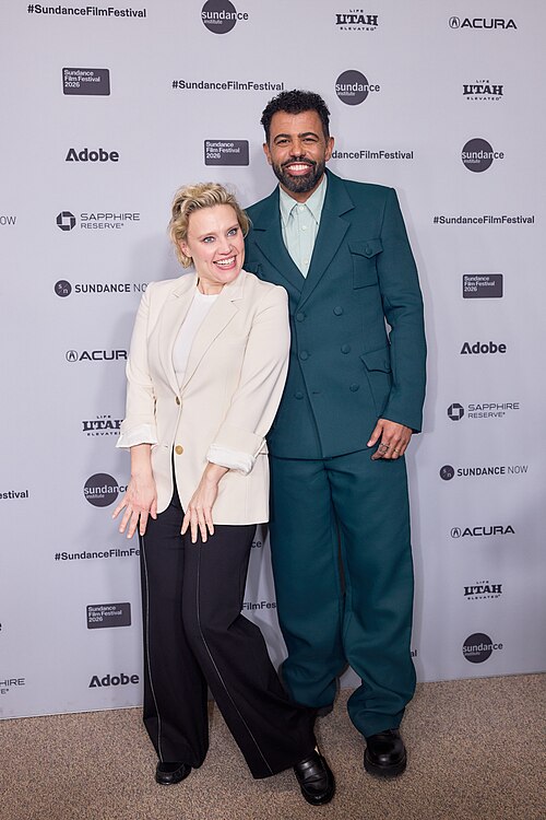 Kate McKinnon and Daveed Diggs at the 2026 Sundance Film Festival for In the Blink of an Eye