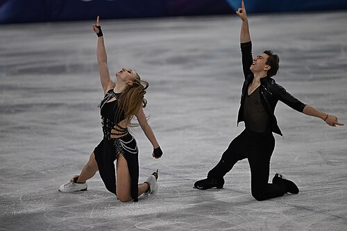 MILAN, ITALY - 09 FEBRUARY 2026: Katerina Mrazkova and Daniel Mrazek of Czech Republic compete during the Figureskating ice dance rhythm dance at the Olympic Winter Games Milano Cortina 2026 Milano Ice Skating Arena on February 09, 2026 in Milan, Italy